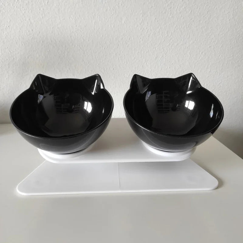 Non-Slip Double Pet Bowl with Stand | Ideal for Cats and Dogs