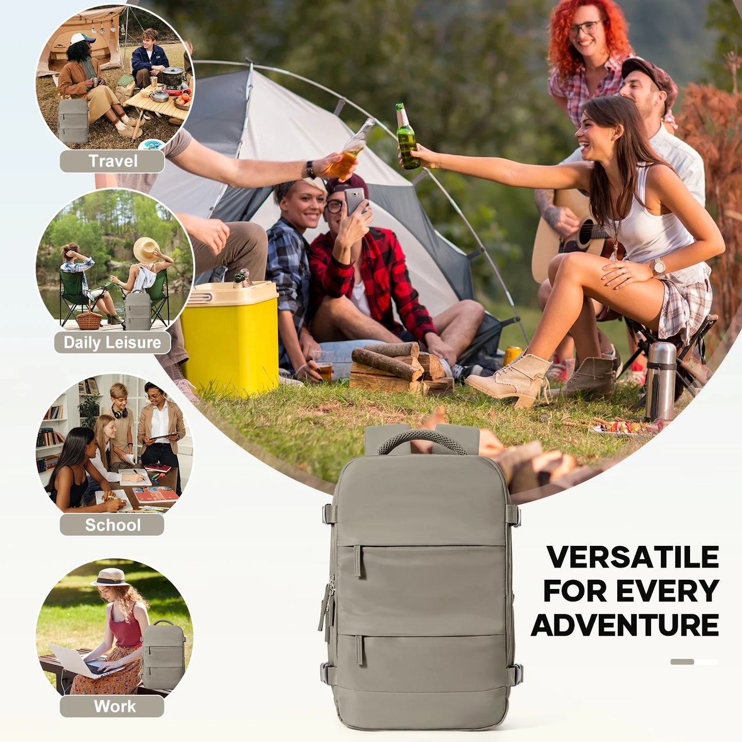 Travel Backpack for Business & School | Compression Luggage Bag