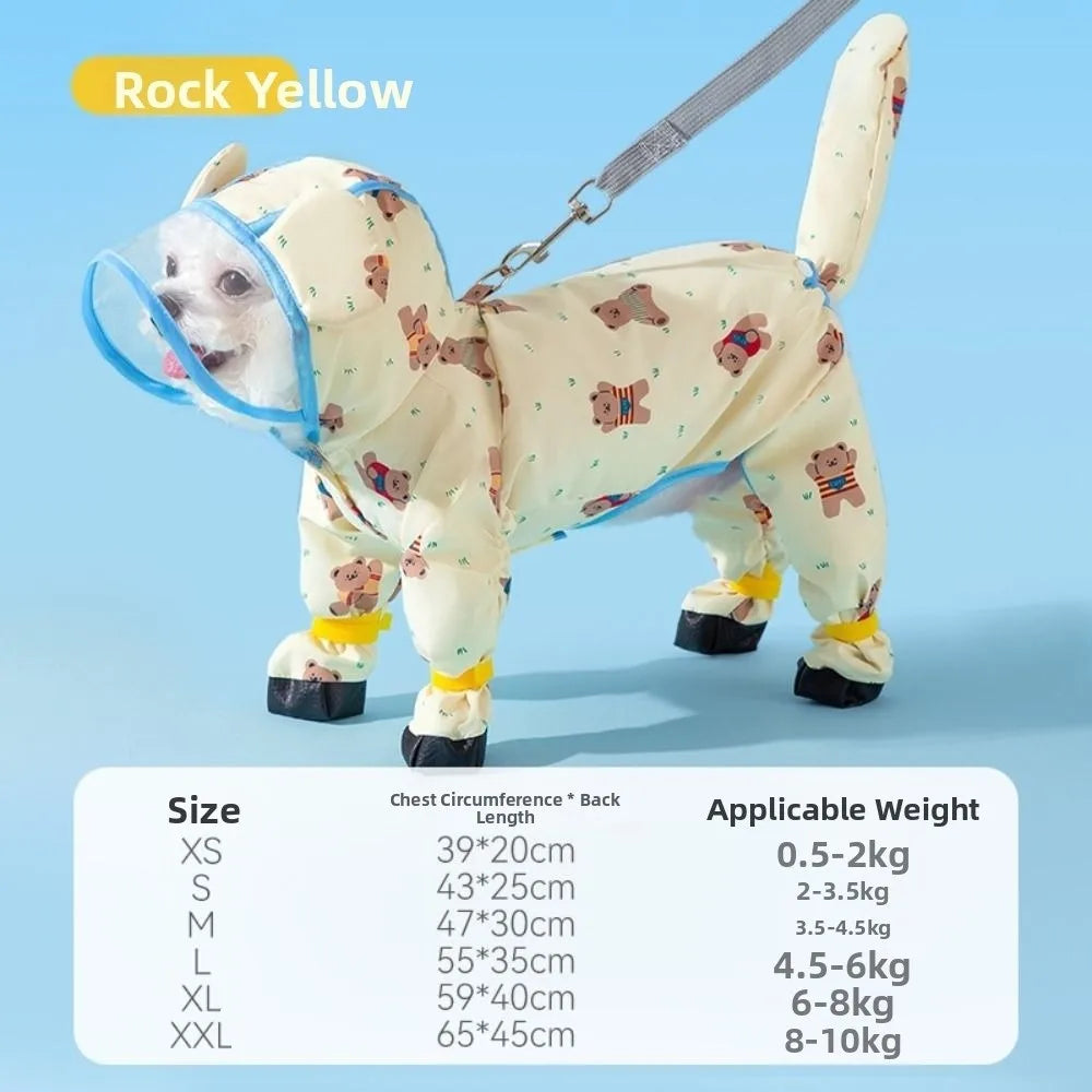 Adjustable Waterproof Dog Raincoat | Windproof Pet Cape Costume