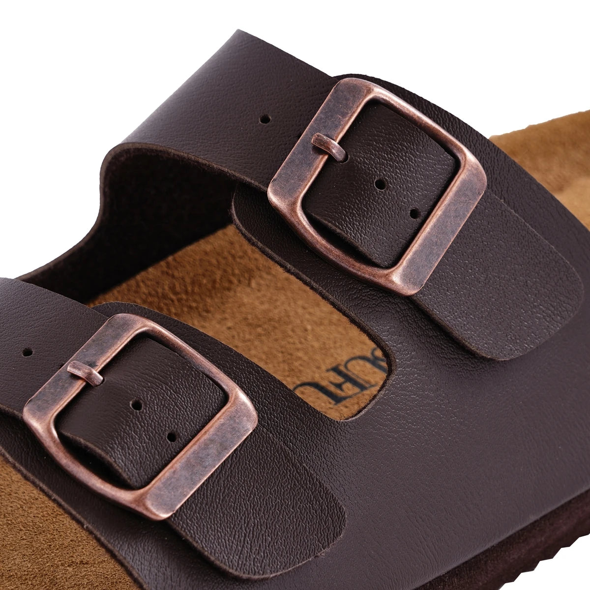 Women's Soft Footbed Leather Sandals | Retro Cork Comfort