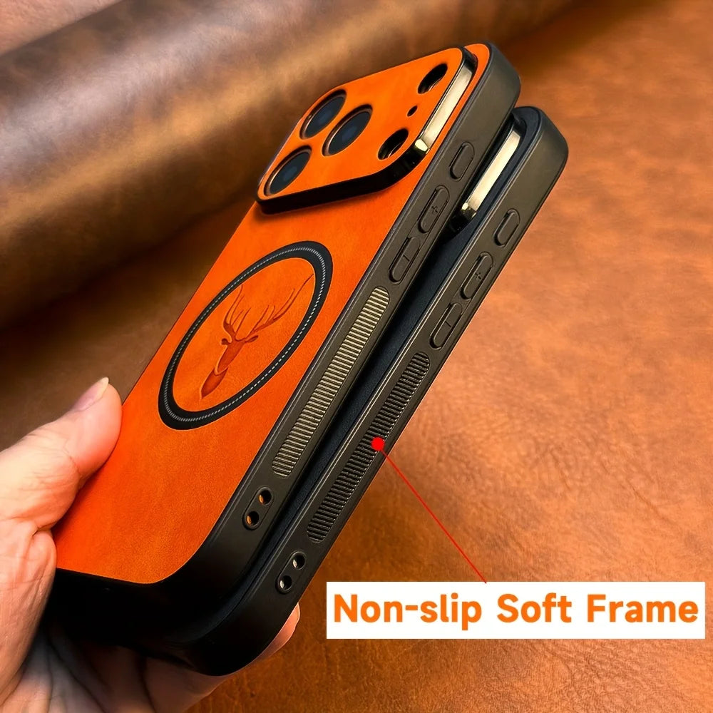 Luxury PU Leather Deer Case for Multiple iPhone Models