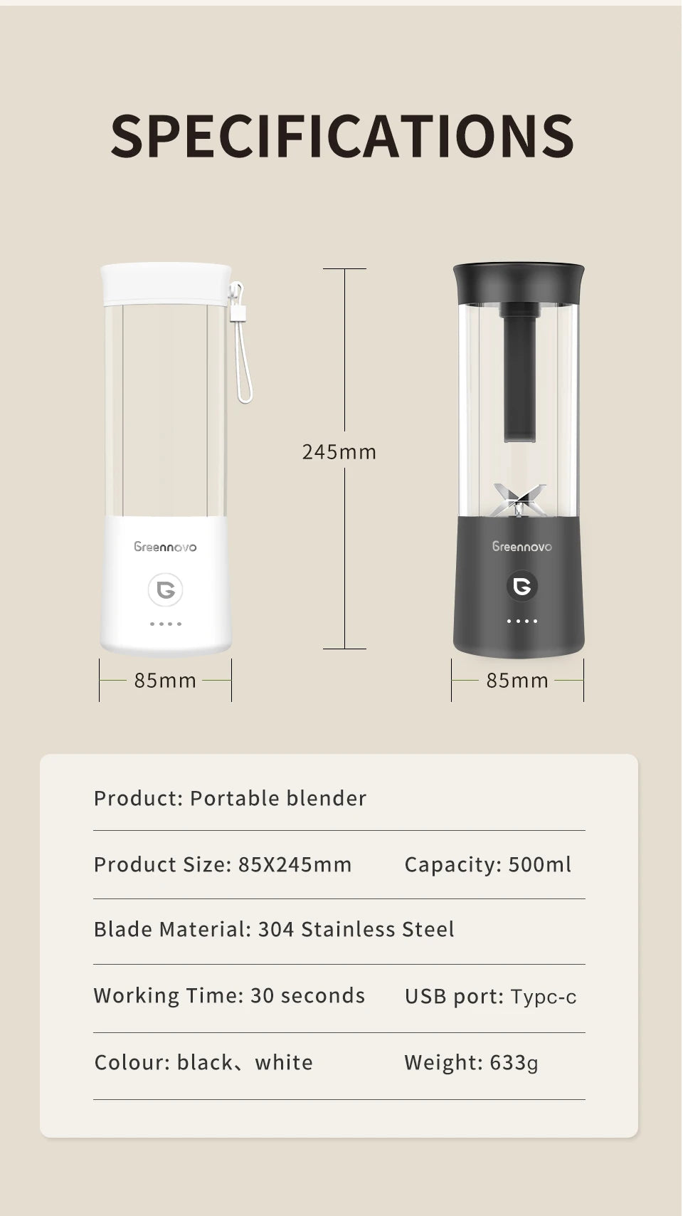 Portable Electric Blender | Multifunctional Mini Juicer for Smoothies