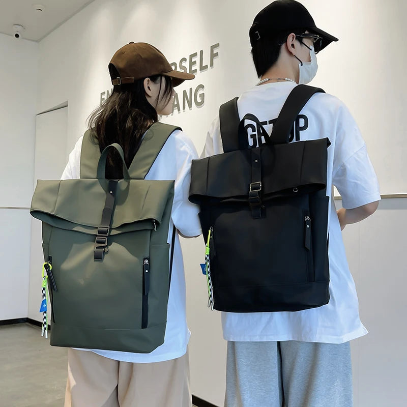 Women's Large Nylon Roll Top Backpack | Versatile Travel Companion