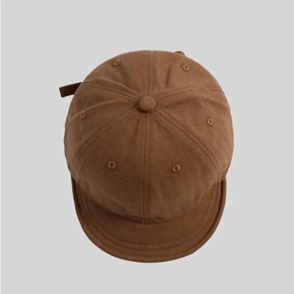 Solid Color Short Brim Baseball Cap | Adjustable Snapback Hat