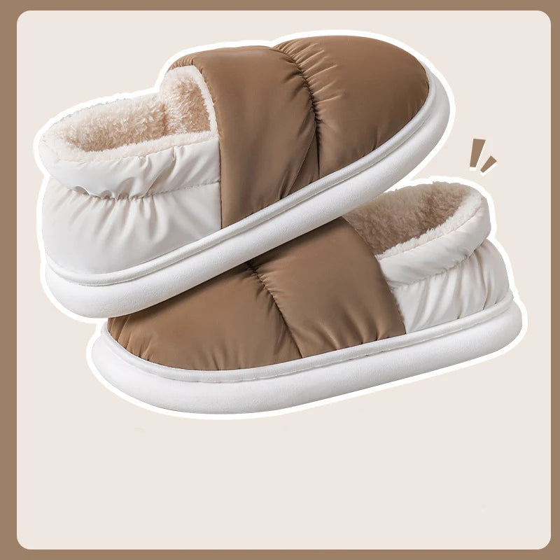 Women's Cotton Patchwork Slippers | Warm Anti-Slip Indoor Shoes
