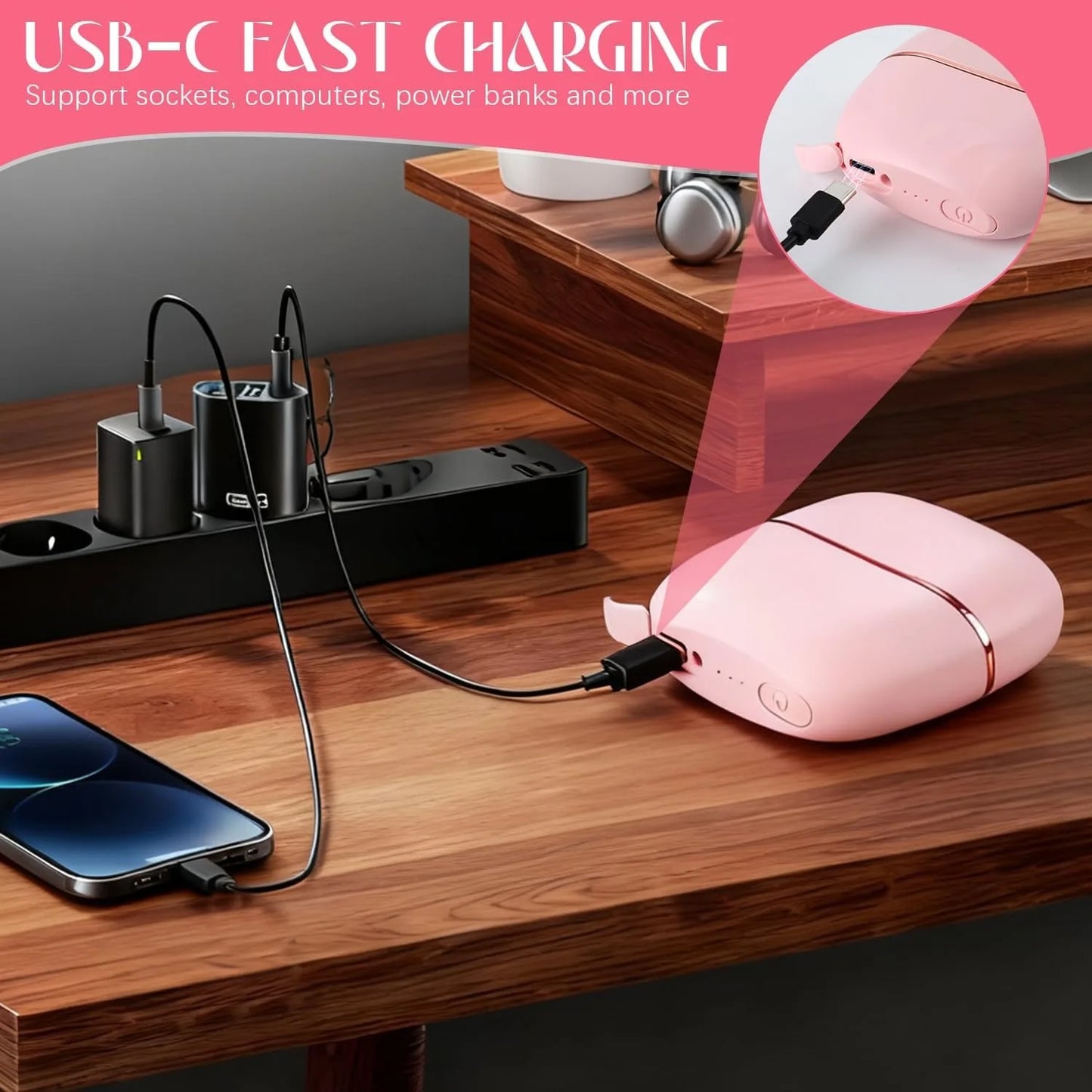 Mini Rechargeable Hair Straightener Brush | Portable & Lightweight