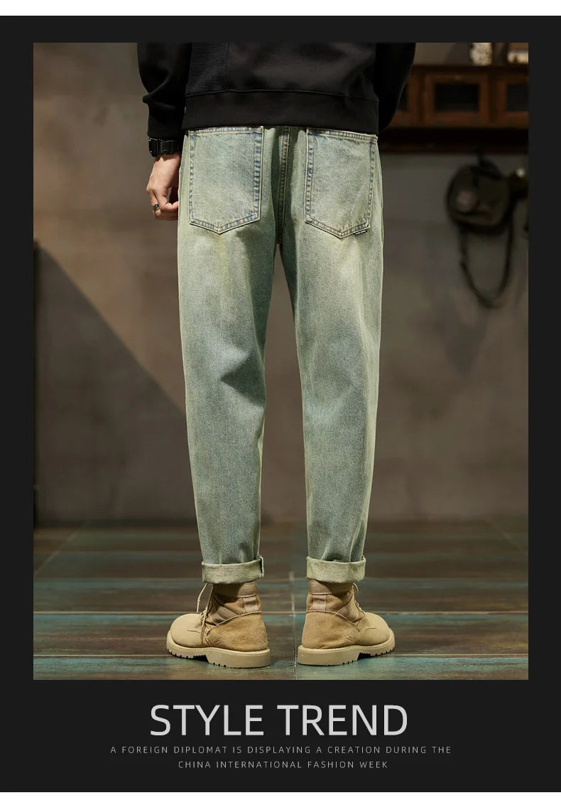 Men's Retro Loose Harem Denim Pants | Stylish Versatile Cargo Trousers