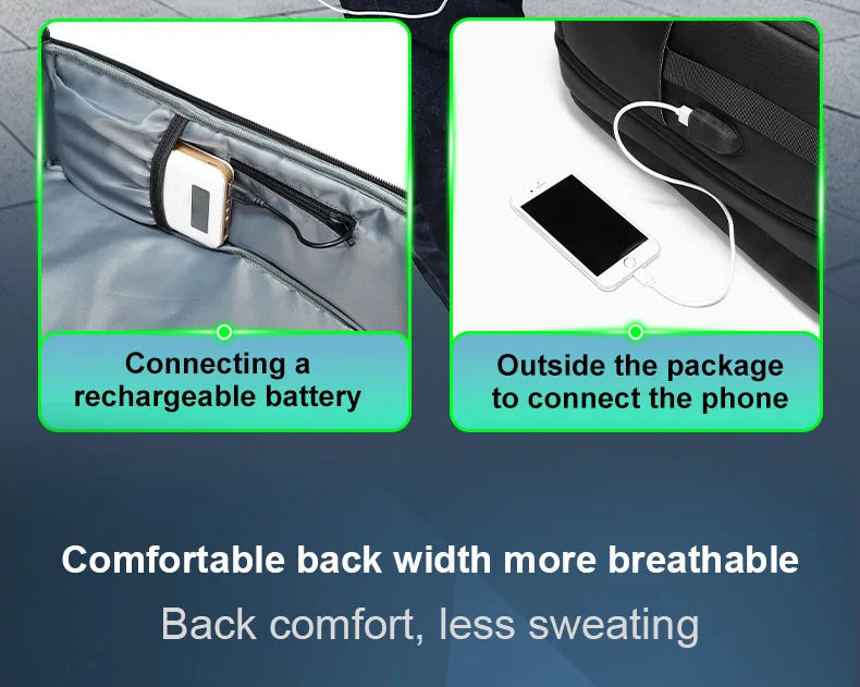 Large Capacity Waterproof Laptop Backpack with USB Charging