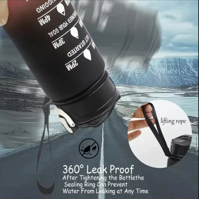 Leak-Proof Sports Water Bottle with Time-Tracking Straw | Outdoor Hydration