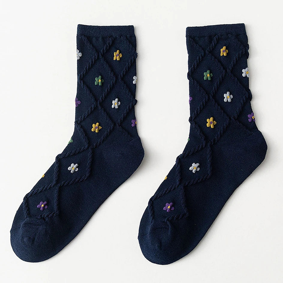 Women's Mid-Calf Floral Socks | Stylish Comfort for Every Occasion