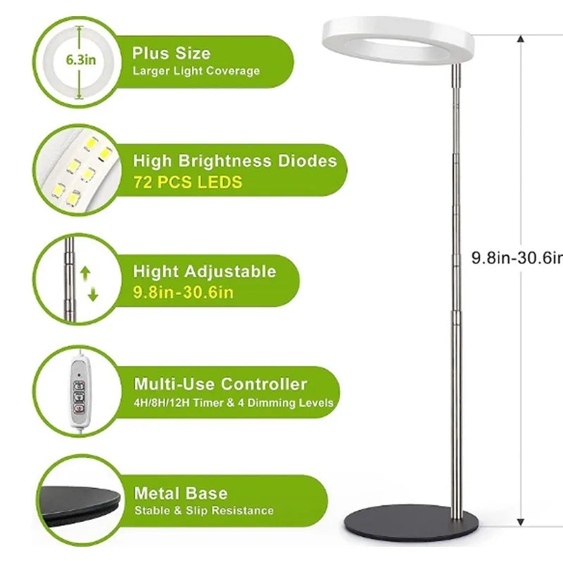 Full Spectrum LED Grow Light for Indoor Plants with Timer