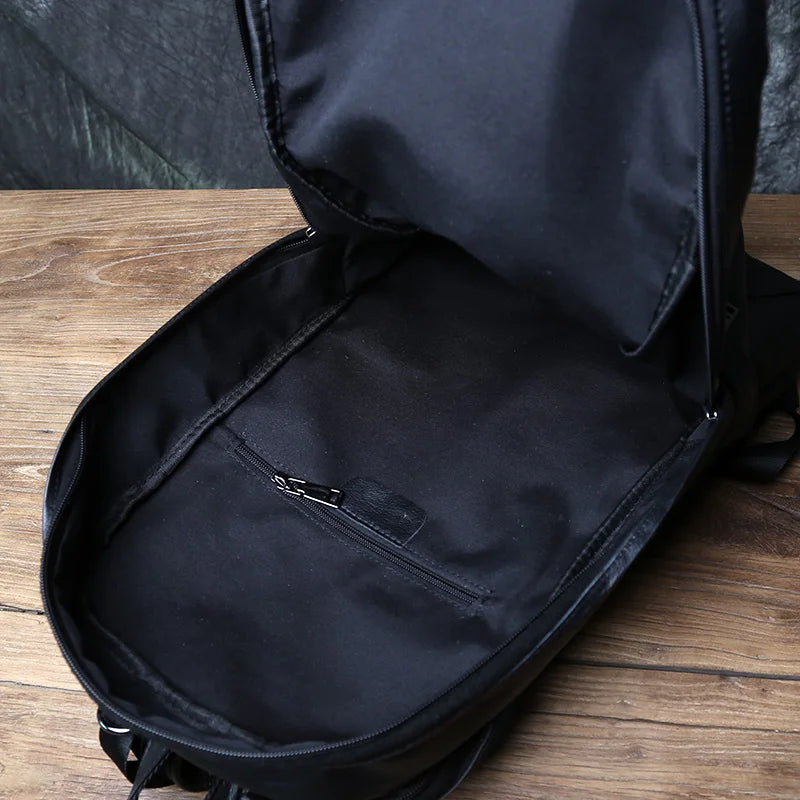 Mochila de piel auténtica de gran capacidad para hombre | Perfecta para viajes y negocios