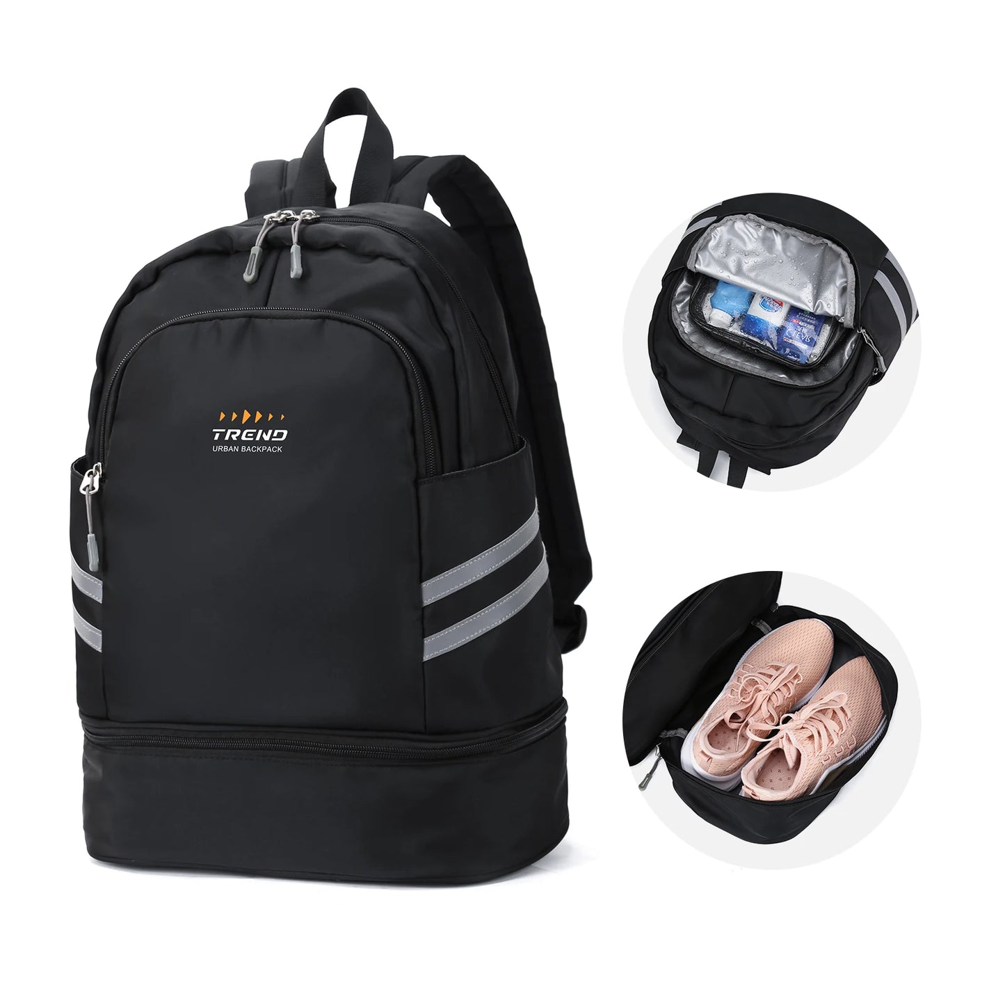 Women's Large Gym Backpack with Shoe Compartment | Waterproof Travel Bag