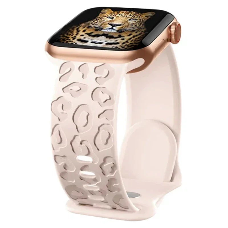 Stylish Engraved Silicone Watch Strap for Apple Watch