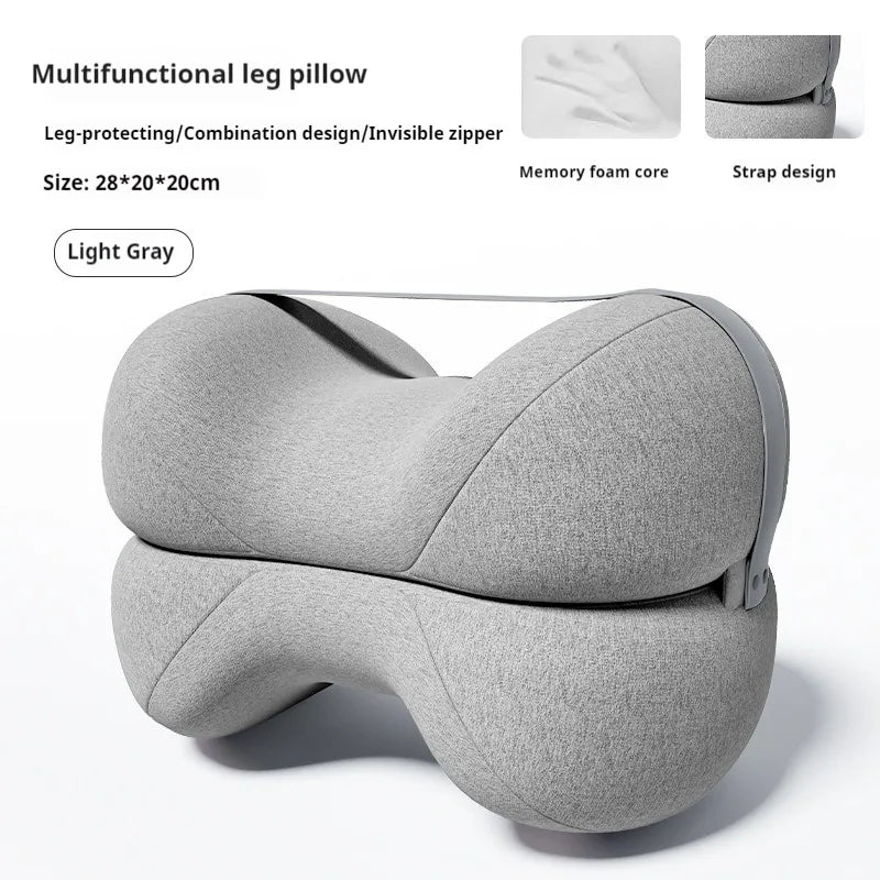 Contoured Leg Knee Pillow for Sleeping Cooling Memory Foam Leg Pillow for Sciatica Back Knee Joint Pain Help Spine Alignment