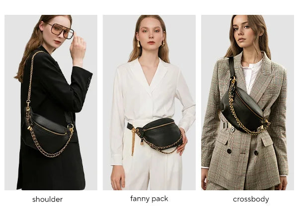 Stylish Women's Genuine Leather Waist Pack | Trendy Belt Bag