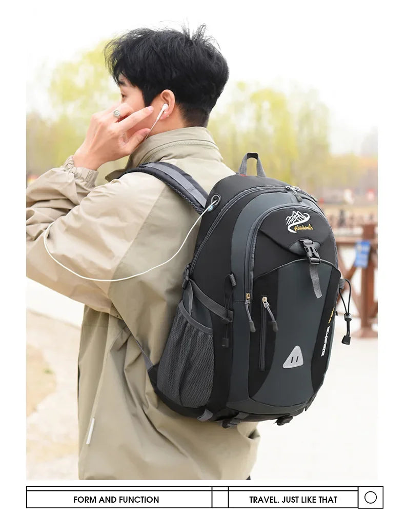 Men's Waterproof Nylon Backpack | Versatile Outdoor Travel Bag