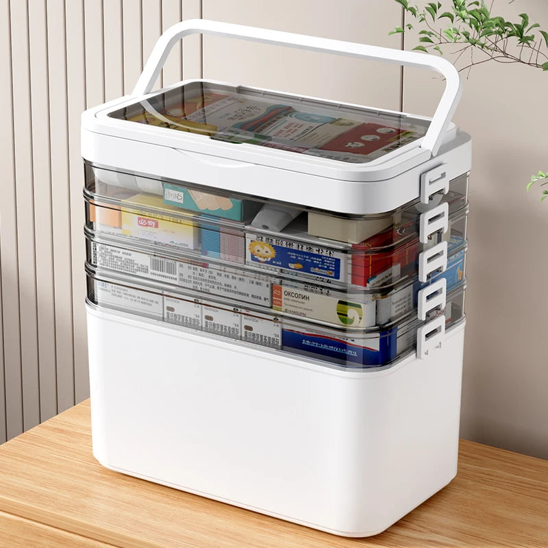 White Portable Medicine Storage Box | Multi-Purpose Organizer