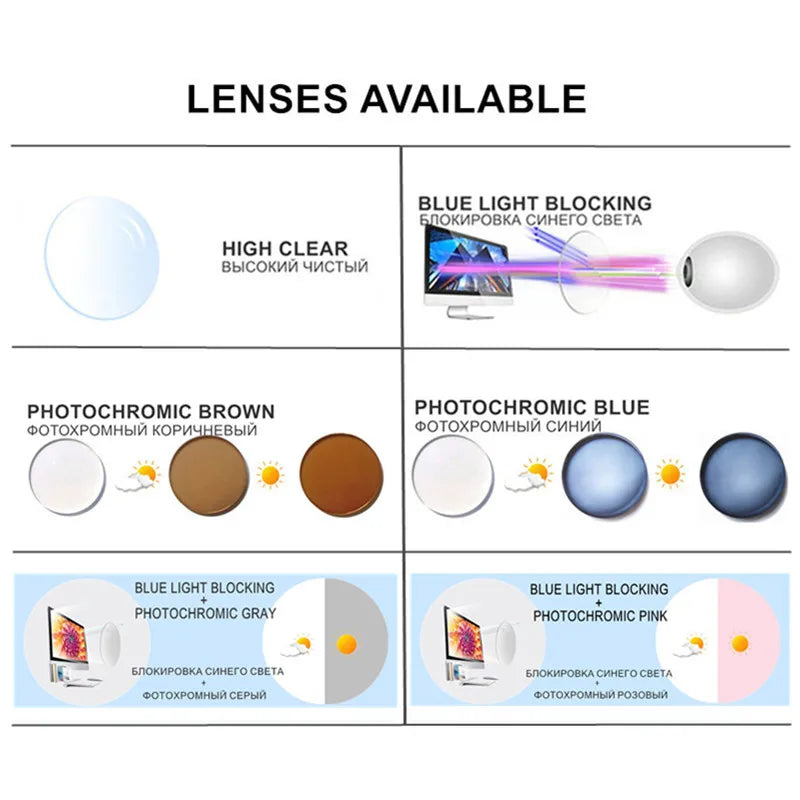 Custom Prescription Glasses for Myopia | Stylish Blue Light Protection