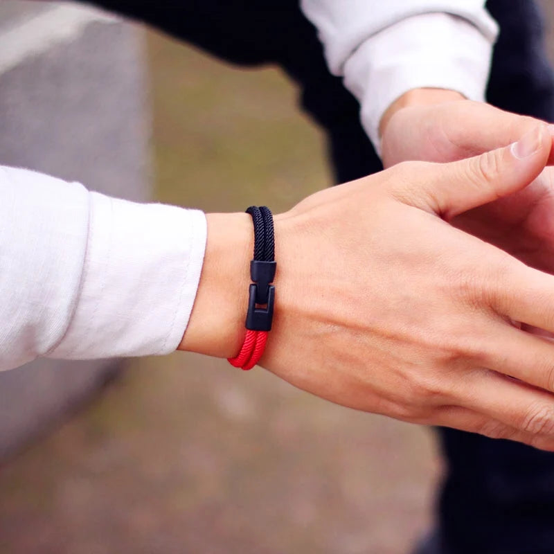 Double Layer Colorblock Rope Bracelet for Men | Trendy Accessory