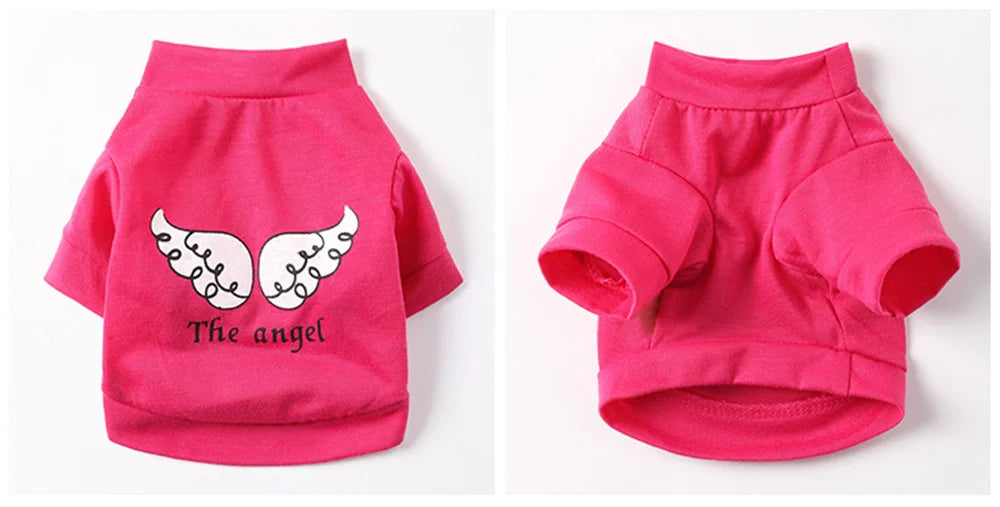 Angel Pattern Puppy Dog T-shirt | Cute Summer Pet Vest for Dogs