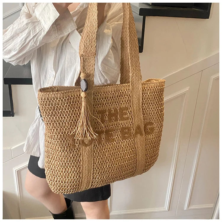 Hand-Woven Summer Handbags | Large Capacity Tote with Tassel