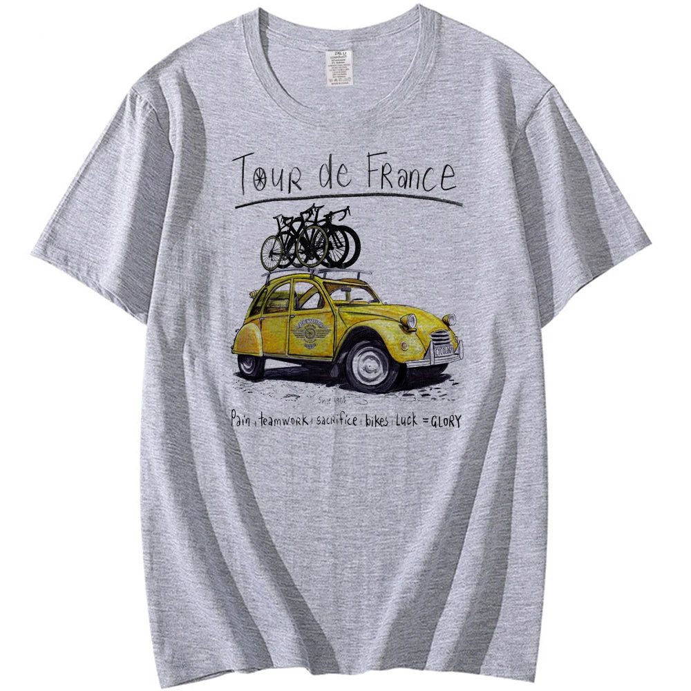 Creative Road Trip Bicycle T-Shirt | Casual Outdoor Cycling Tee