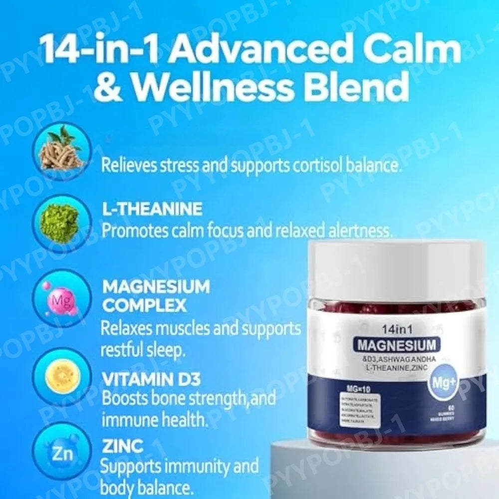 14-in-1 Magnesium Complex Gummies for Relaxation & Energy