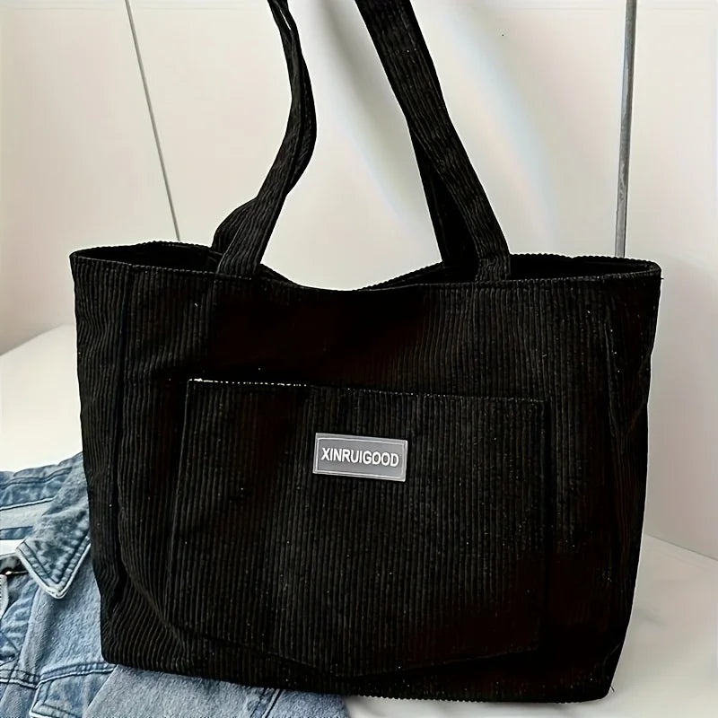 Bolso de hombro de pana para mujer de gran capacidad | Elegante y práctico