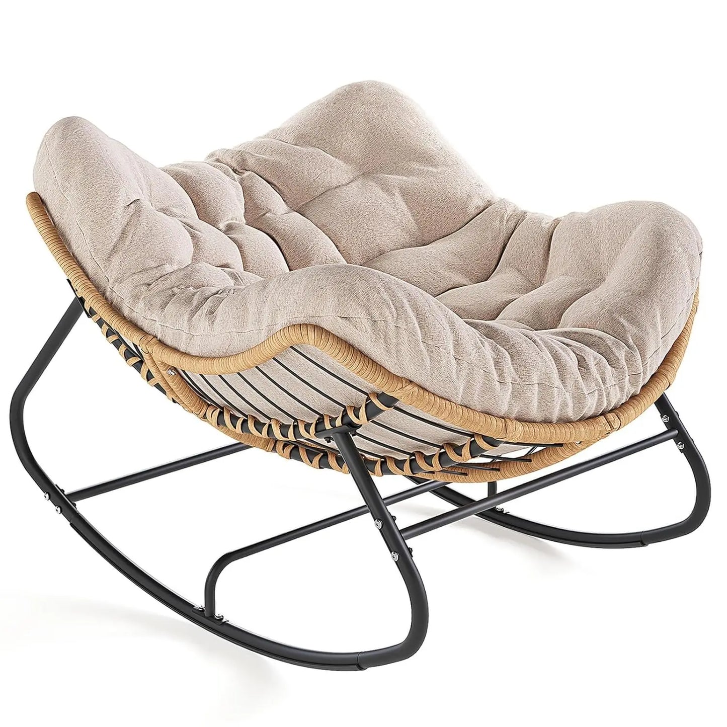 Oversized Outdoor Rocking Chair | Comfy Papasan Lounge Chair