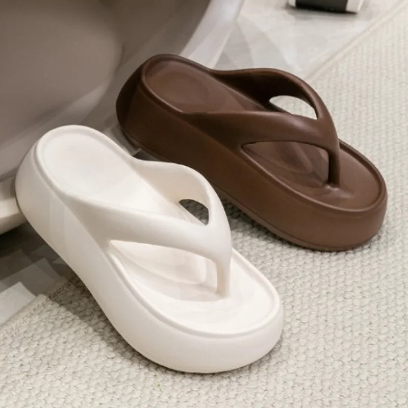 Women’s Chunky Platform Clip Toe Sandals | Summer Slip On Slippers