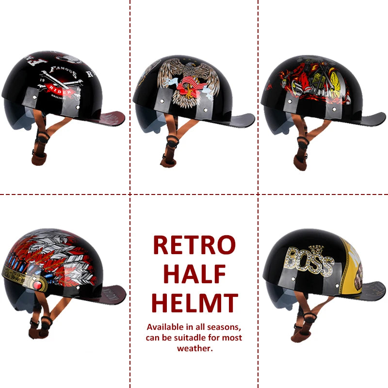 Vintage Personalized Baseball Caps & Half Helmets for All