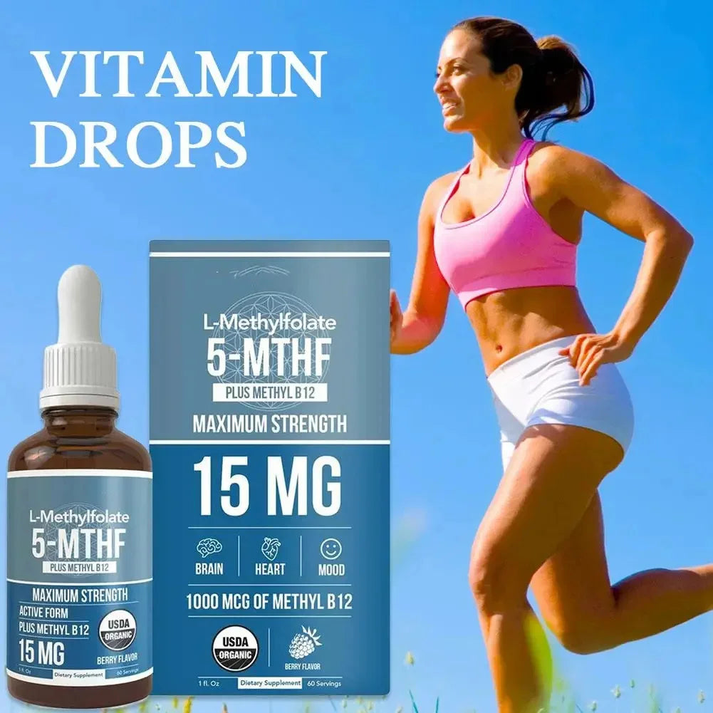 L-Methylfolate Vitamin Drops with B12 and Folic Acid