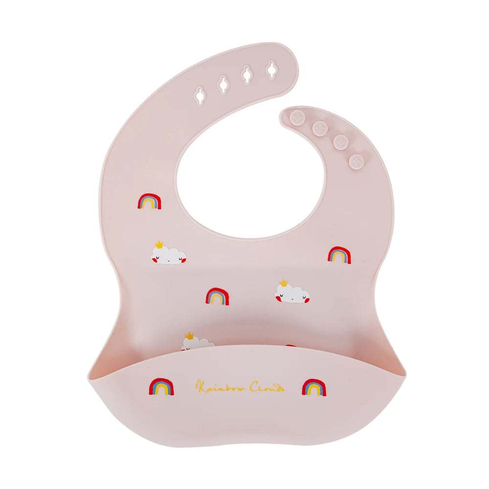 Adjustable Waterproof Silicone Baby Feeding Bibs for Kids