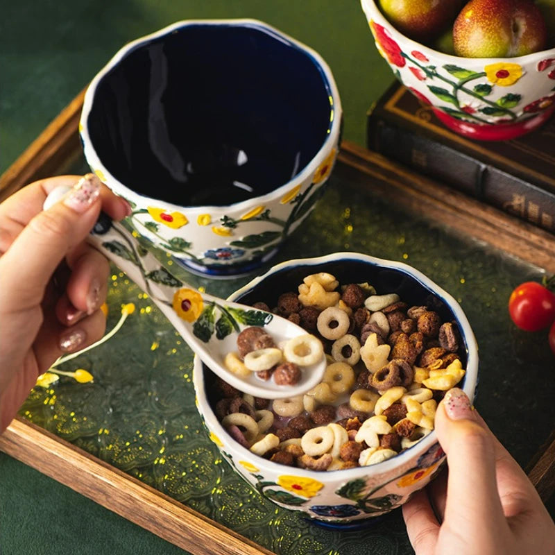 Cucharas de cerámica de estilo japonés para sopa | Elegante vajilla de cocina
