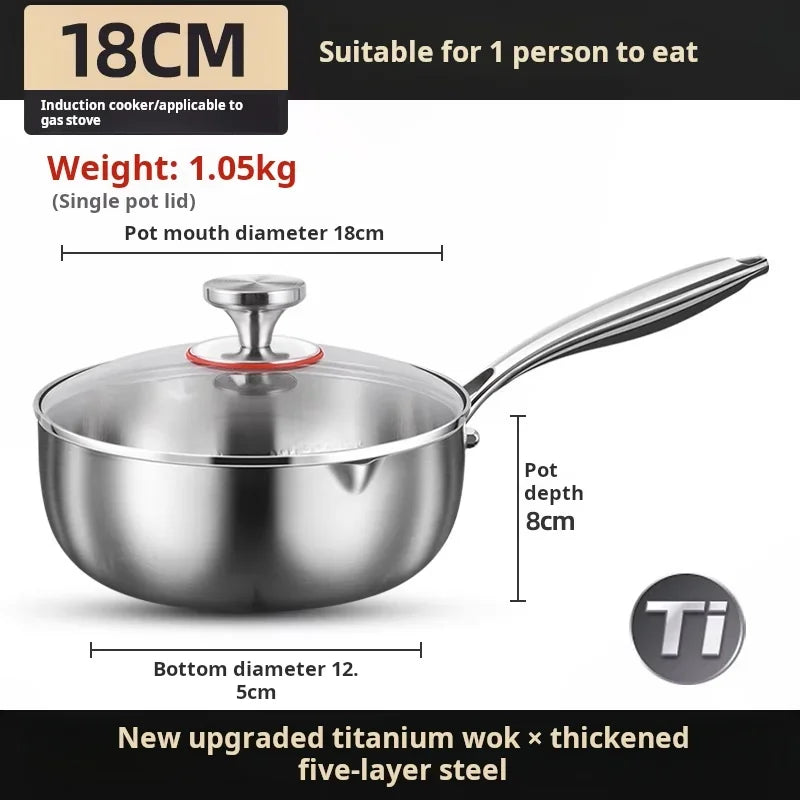 Pure Titanium Non-Stick Small Milk Pot | Ideal Baby Food Cookware