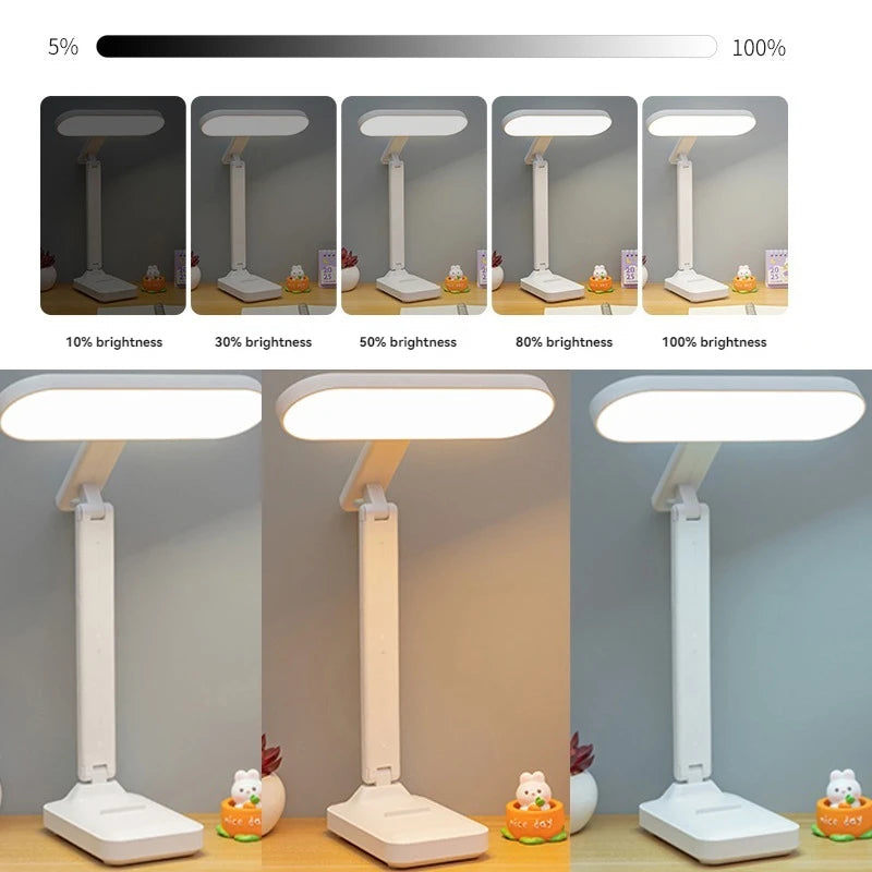 Lámpara de escritorio LED multifuncional | Luz plegable recargable para estudio
