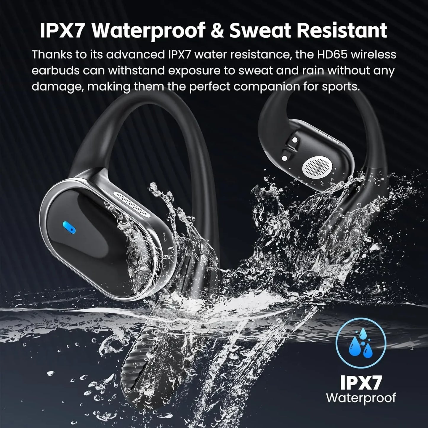 Bluetooth Wireless Earphones with Mic | Comfortable Air Conduction Design