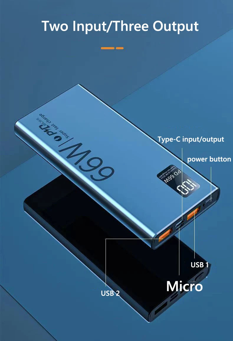 50000mAh Portable Power Bank | 66W Fast Charging Solution