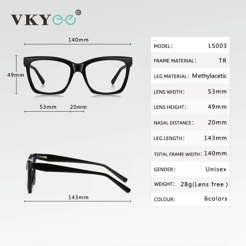 Stylish Large Frame Women's Anti-Blue Light Reading Glasses