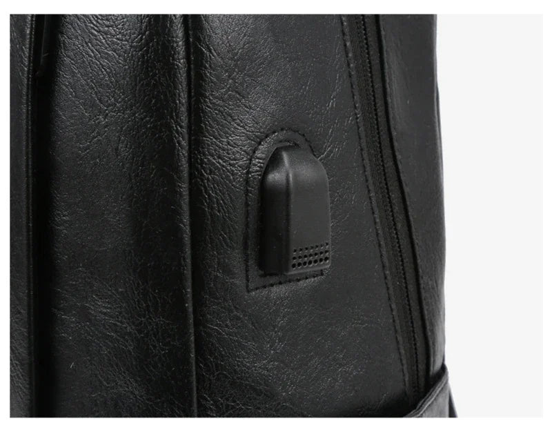 Men's Executive PU Leather Backpack | Stylish Office & Travel Bag