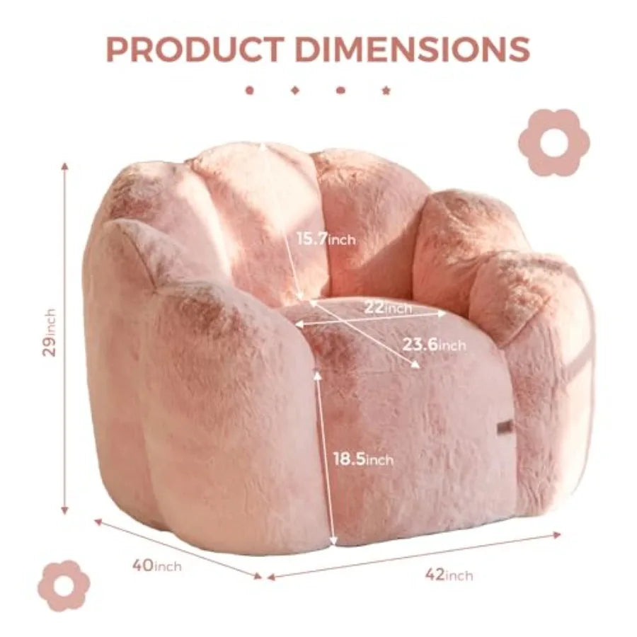 Sillón puff floral extrasuave | Asiento acogedor para descansar