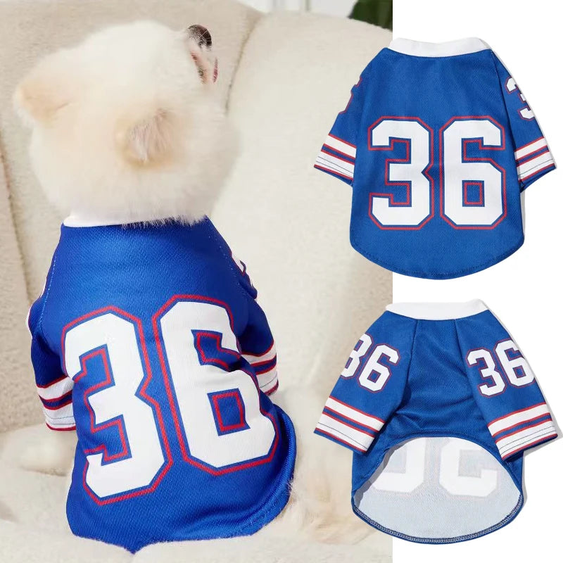 Breathable Blue Dog Jersey | Summer Pet T-Shirts for Dogs & Cats