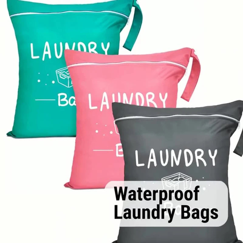 Waterproof Reusable Laundry Bags with Zip | Perfect for Travel & Fitness
