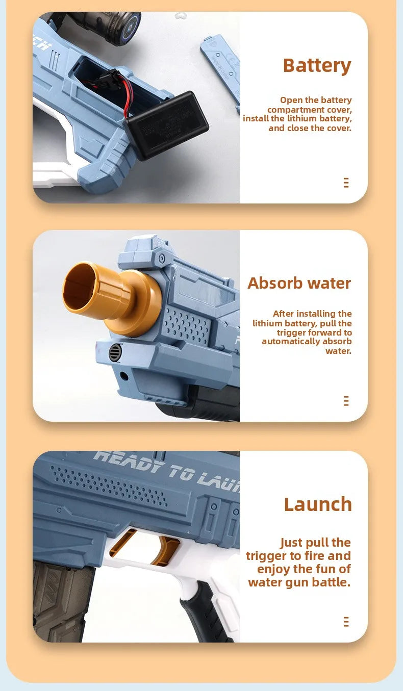 Electric High-Pressure Water Gun | Fun Water Play for All Ages