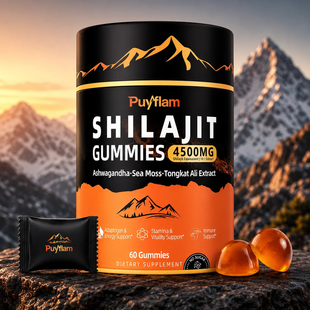 Potent Shilajit Gummies for Immune Support - 4500MG Strength
