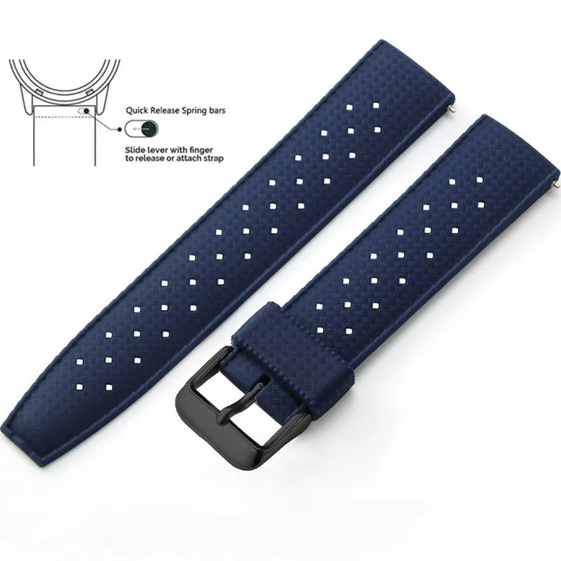 Tropical Silicone Watch Band | Quick Release Rubber Strap