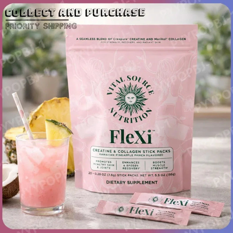 Creatine & Collagen Powder Stick Packs for Strength & Skin Health