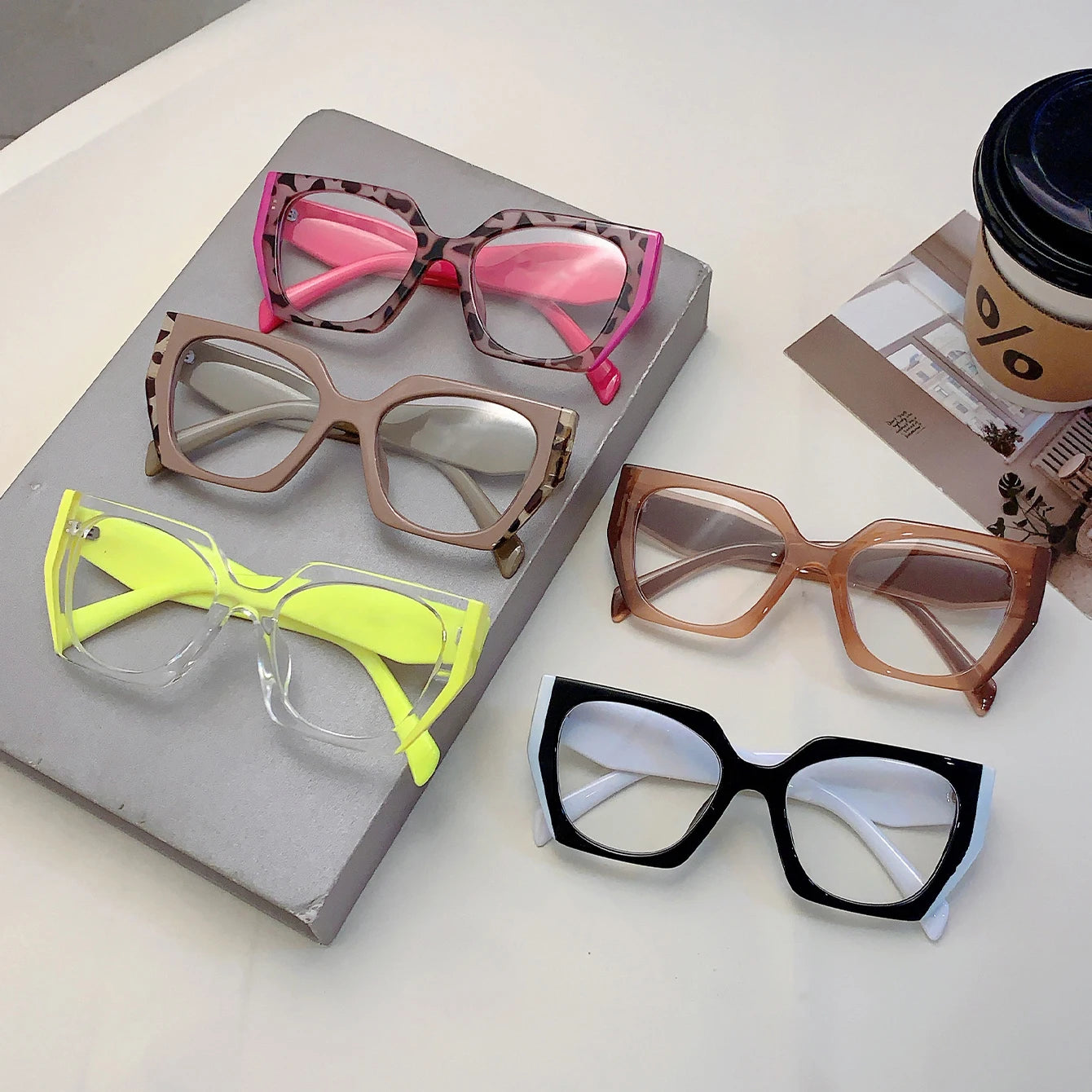 Chic Women's Oversized Square Glasses | Stylish Blue Light Defense
