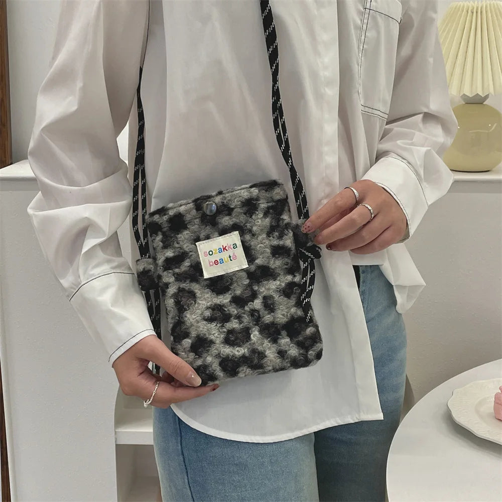 Cute Plush Dot Crossbody Bags for Women | Portable Shoulder Bag